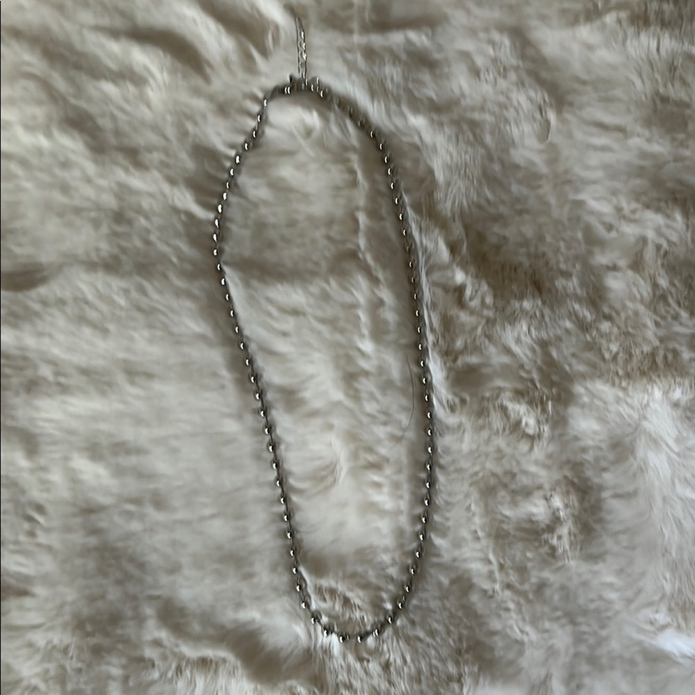 Elegant Rhodium Silver Tone Beaded Necklace